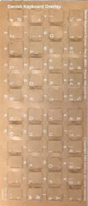 Danish keyboard stickers (White for Black Keyboards)