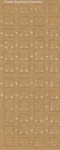 Keyboard Stickers for Greek (White for Black Keyboards)