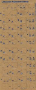 Keyboard Stickers for Lithuanian (blue)