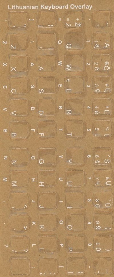 Keyboard Stickers for Lithuanian (white)