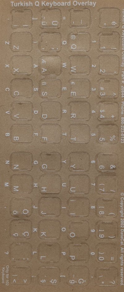 Keyboard Stickers for Turkish (white) "F" type