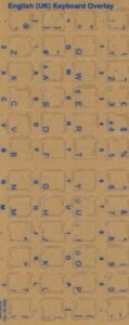 English UK keyboard stickers (blue)