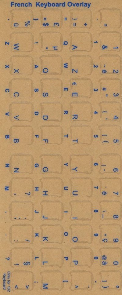 French keyboard stickers (blue)