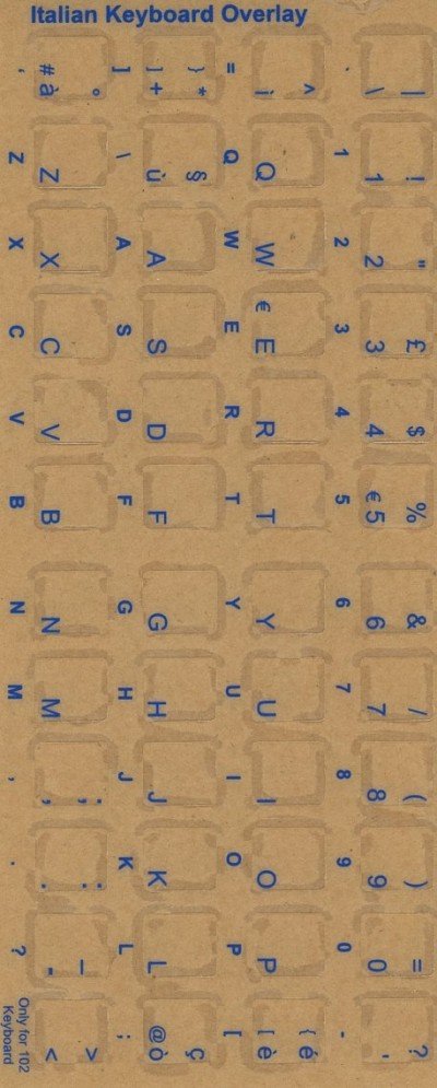 Keyboard Stickers for Italian (blue)