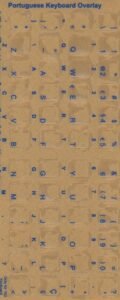 Keyboard Stickers for Portuguese (Brazilian) Blue Letters
