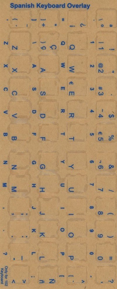 Keyboard Stickers for Spanish blue (green)