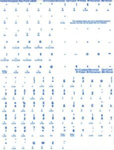Central European Languages keyboard stickers (blue 2-cards)