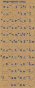 Keyboard Stickers for Telugu Blue Letters