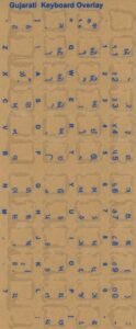 Keyboard Stickers for Gujarati Blue Letters